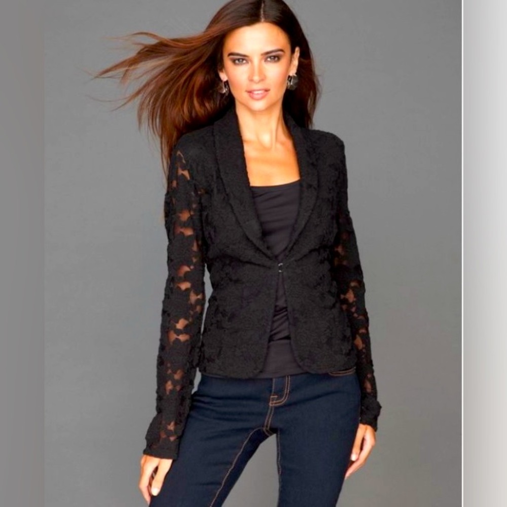 🖤INC INTERNATIONAL Concepts black lace blazer SMALL New With Tags